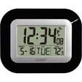 La Crosse Technology La Crosse Technology WT-8005U-B Atomic Digital Wall Clock with IN Temp and Date-Black 6168850